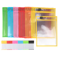 Daju Dry Erase Pockets - Pack of 30 - 26cm x 35cm - Pens Included