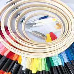 Daju Embroidery Set - Includes 5 hoops and 50 Threads - Daju Toys